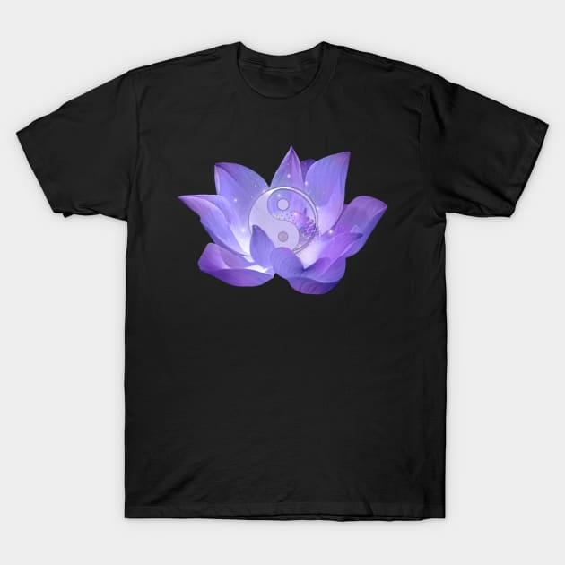 Very Peri Lotus and Yin Yang T-Shirt by Nartissima